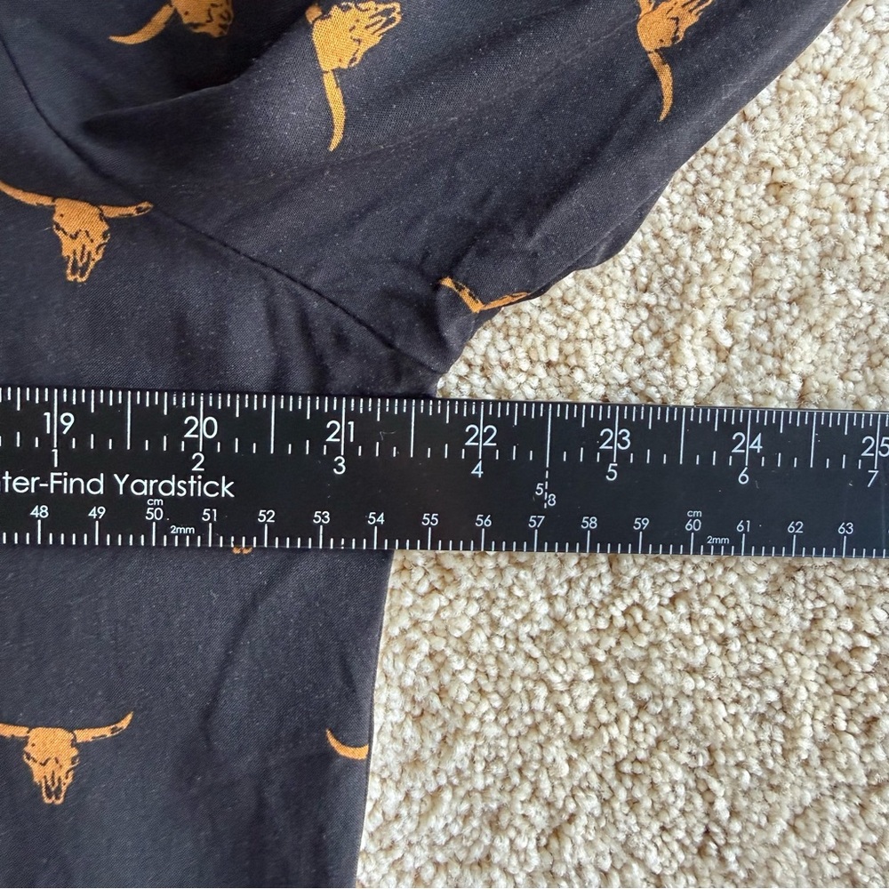 Stetson Western Shirt Womens Large Black Longhorn Skull Print Button Up Rayon - Picture 9 of 10